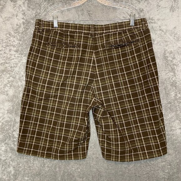 Old Navy Men Classic Preppy Y2K Plaid Older Brother Flat Front Chino Short 38 - Picture 2 of 9